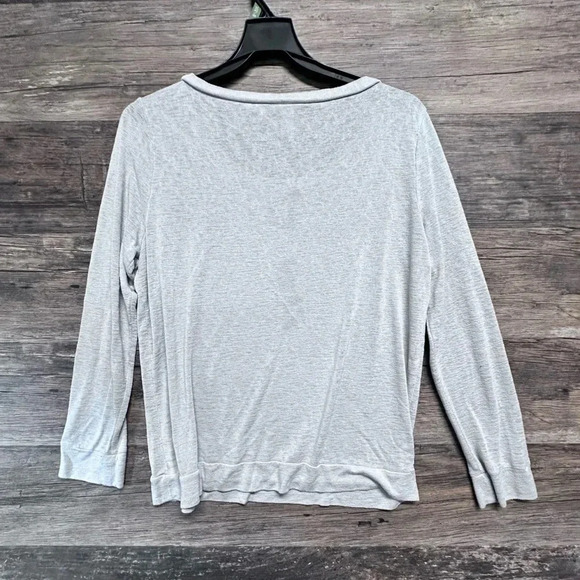 Victoria's Secret Gray Long Sleeve Tee Relaxed Fit Pajama Shirt - Picture 2 of 4